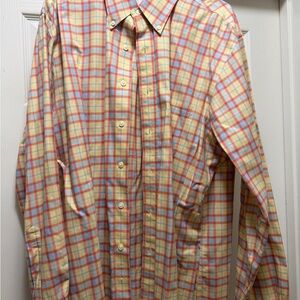 Brooks Brothers Yellow and Blue Plaid Dress Shirt